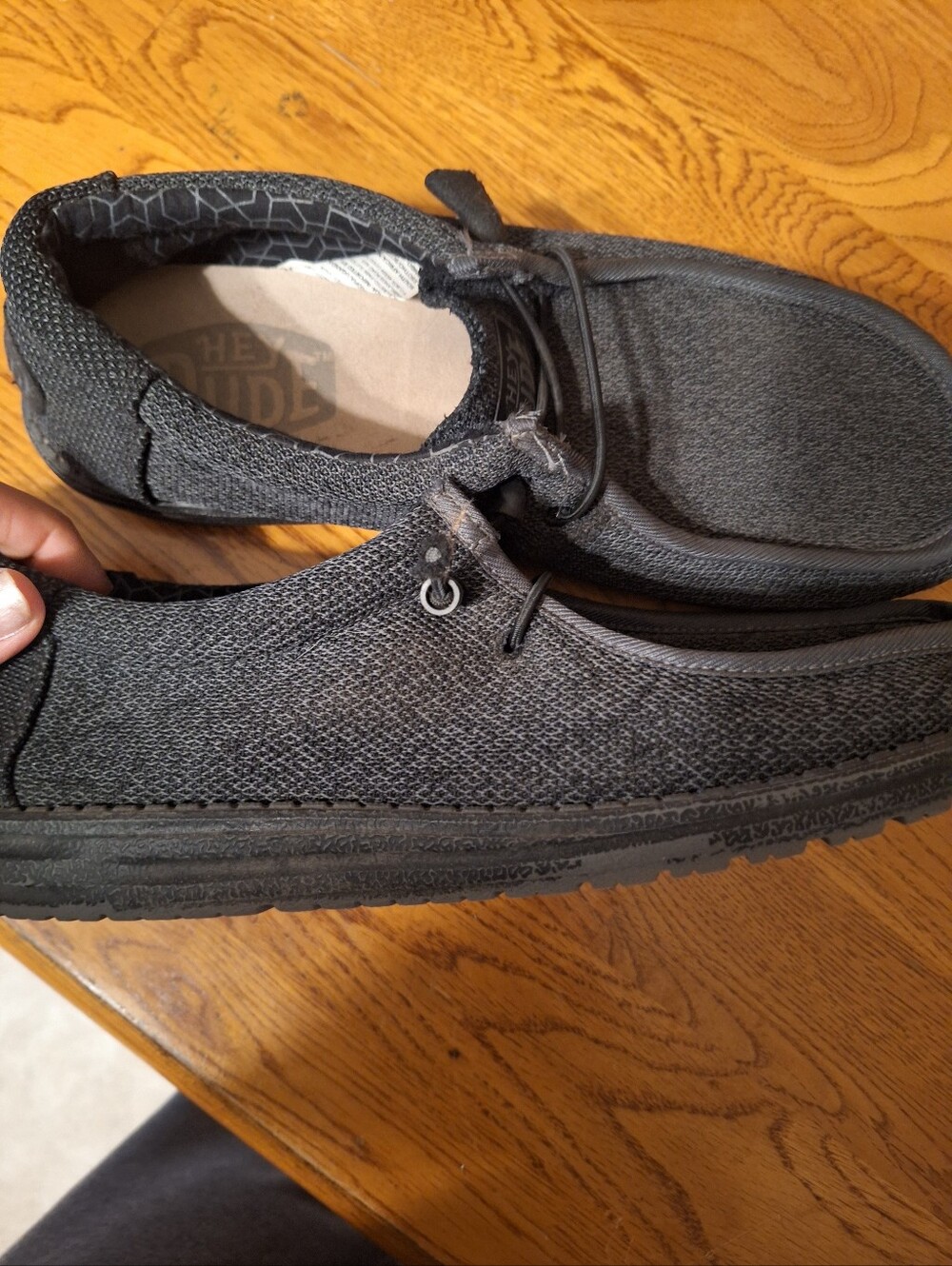Hey Dude Men's Charcoal Gray Knit Slip-On Loafers